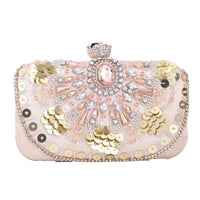 Luxurious diamond beading rhinestone clutch bag, perfect for elegant weddings and evening events.