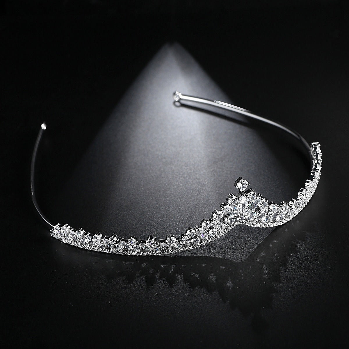 Tiara Copper Set 3A Zircon Fashion Hair Hoops Exquisite Headwear Tiara Luxurious Weddings