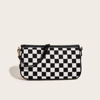 All-Match Black & White Checkerboard Underarm Bag