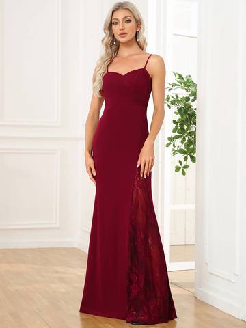 Sexy Spaghetti Straps V Neck Fishtail Evening Dresses Evening Dress Luxurious Weddings