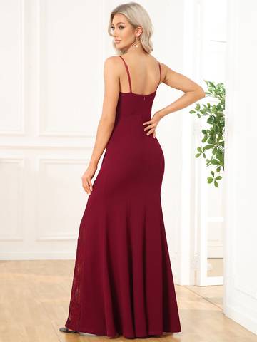 Sexy Spaghetti Straps V Neck Fishtail Evening Dresses Evening Dress Luxurious Weddings