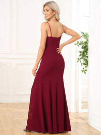 Sexy Spaghetti Straps V Neck Fishtail Evening Dresses Evening Dress Luxurious Weddings