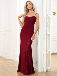Sexy Spaghetti Straps V Neck Fishtail Evening Dresses Evening Dress Luxurious Weddings
