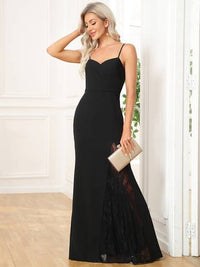 Sexy Spaghetti Straps V Neck Fishtail Evening Dresses Evening Dress Luxurious Weddings