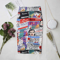 Women's Pencil Skirt Mickey Mouse Print High Waist Women's Skirt Luxurious Weddings