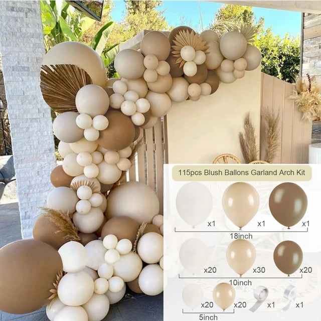 Apricot Brown Balloons Garland Arch Kit Balloon Garlands Luxurious Weddings