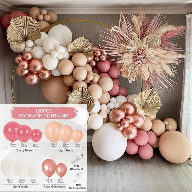 Apricot Brown Balloons Garland Arch Kit Balloon Garlands Luxurious Weddings