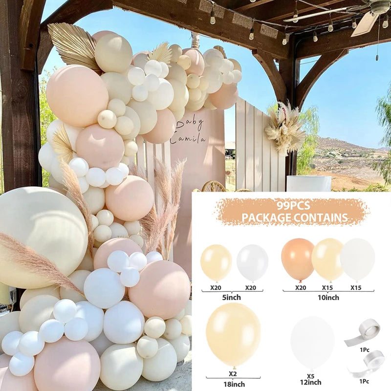 Apricot Brown Balloons Garland Arch Kit Balloon Garlands Luxurious Weddings