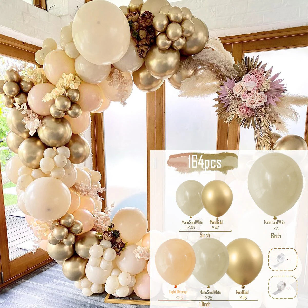 Apricot Brown Balloons Garland Arch Kit Balloon Garlands Luxurious Weddings