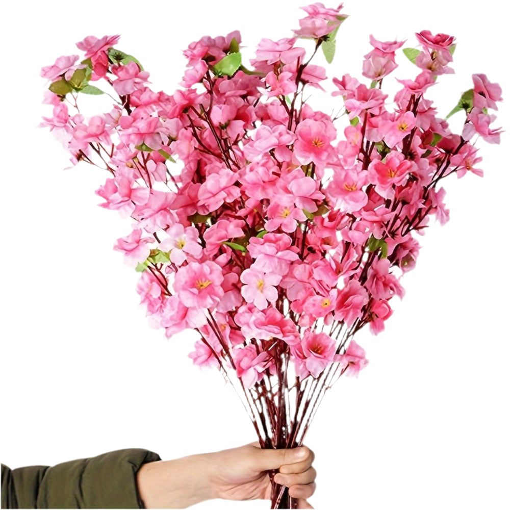 Realistic Peach Blossom Artificial Flower - 10pcs