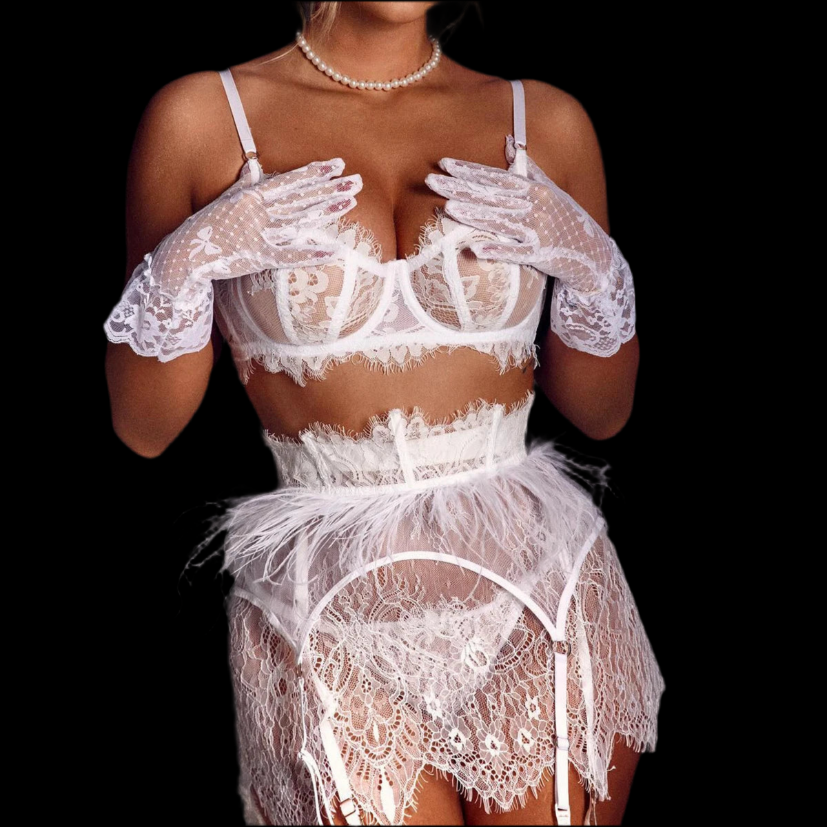 Sissy Lace Suspender Set - Elegant & Enchanting