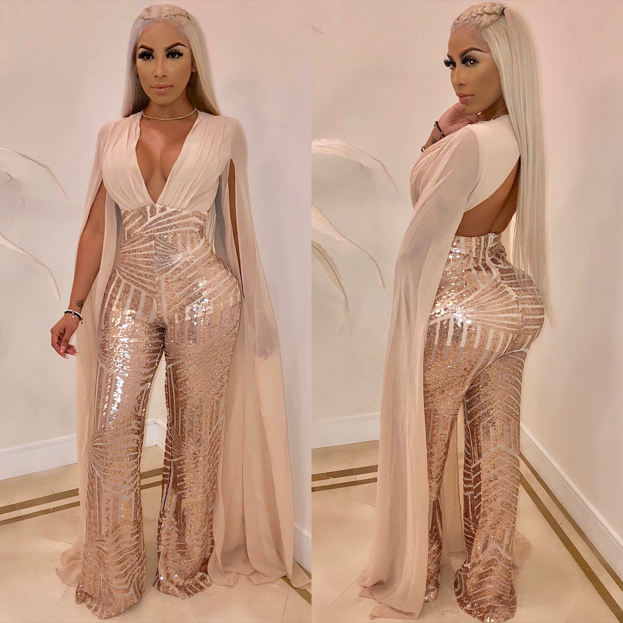 Sequin Evening Jumpsuit Jumpsuit Luxurious Weddings