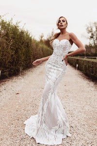 Tina Holly Long Mermaid Fitted Gown Wedding dress Luxurious Weddings