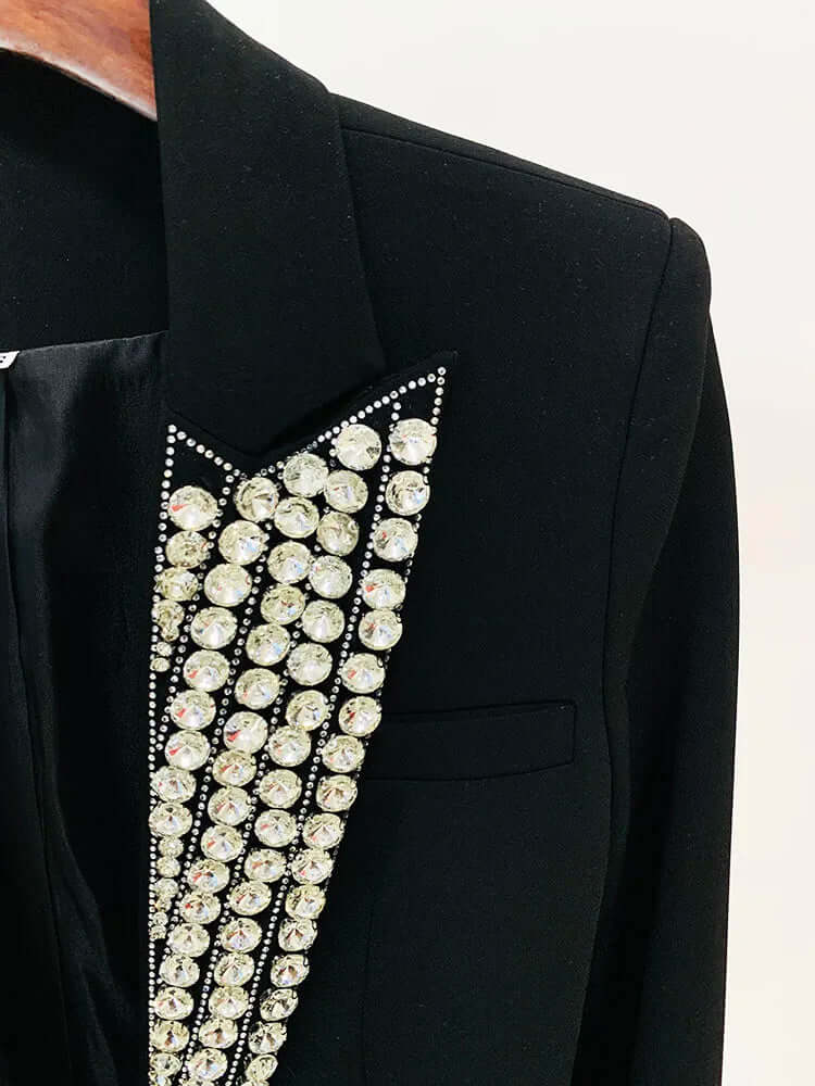 Designer Jacket Women's Rhinestone Diamonds Blazer Women's Jacket Luxurious Weddings