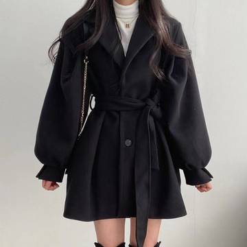 Hepburn style Woolen Coat Women's Jacket Luxurious Weddings