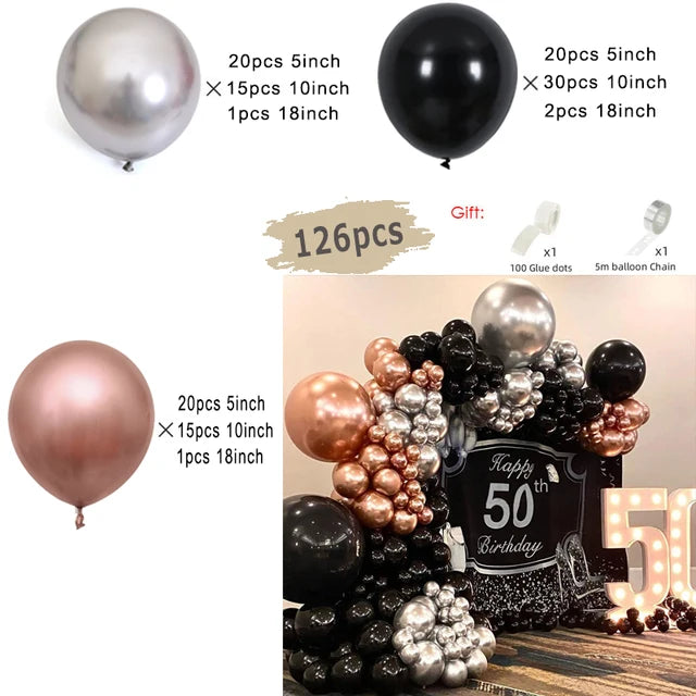 Black and Gold Balloons Garland Arch Kit Balloon Garlands Luxurious Weddings