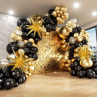 Black and Gold Balloons Garland Arch Kit Balloon Garlands Luxurious Weddings