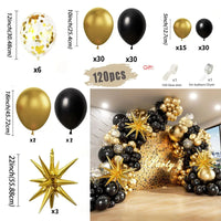 Black and Gold Balloons Garland Arch Kit Balloon Garlands Luxurious Weddings