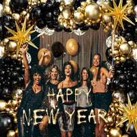 Black and Gold Balloons Garland Arch Kit Balloon Garlands Luxurious Weddings