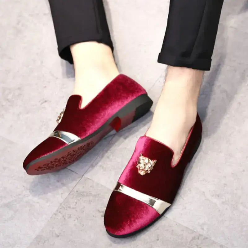 il Leone - Italian Style Red bottom Leather Loafers for Men slippers Luxurious Weddings