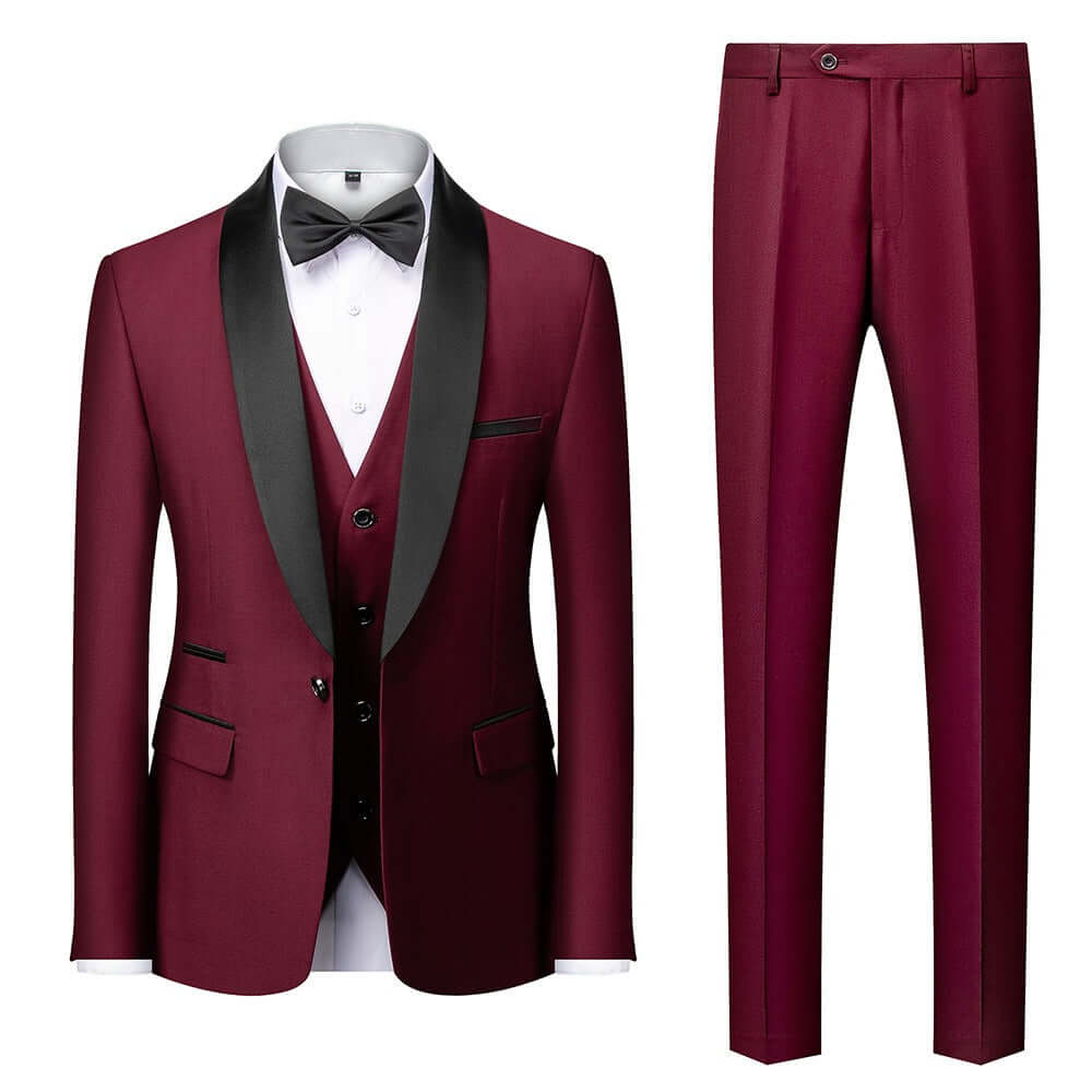 Groomsmen Wedding Suits Shawl Lapel Tuxedos Men's Suits Luxurious Weddings