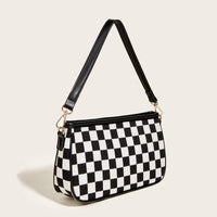 All-Match Black & White Checkerboard Underarm Bag