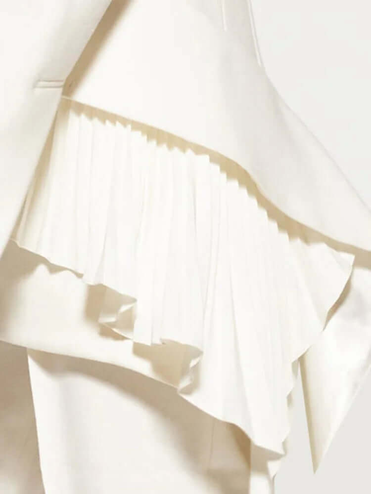 Long Sleeves Single Button Splicing Pleating Suit Jacket Women's Jacket Luxurious Weddings