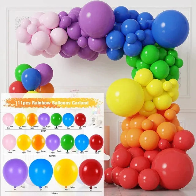 Colorful Rainbow Balloon Garland Arch Kit Balloon Garlands Luxurious Weddings