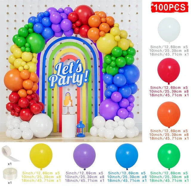 Colorful Rainbow Balloon Garland Arch Kit Balloon Garlands Luxurious Weddings