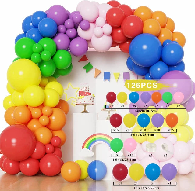 Colorful Rainbow Balloon Garland Arch Kit Balloon Garlands Luxurious Weddings