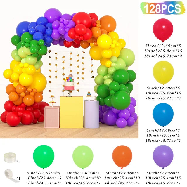 Colorful Rainbow Balloon Garland Arch Kit Balloon Garlands Luxurious Weddings