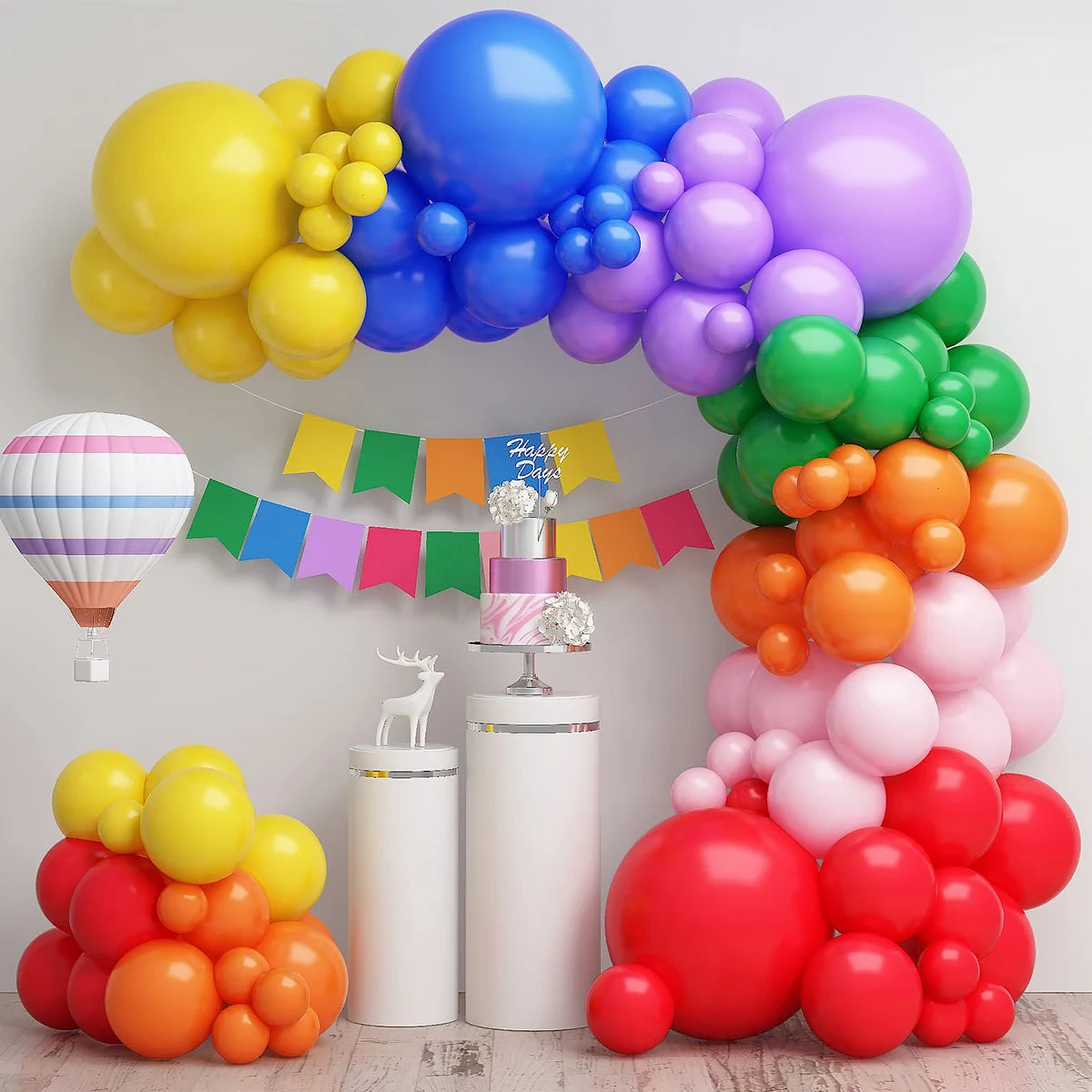 Colorful Rainbow Balloon Garland Arch Kit Balloon Garlands Luxurious Weddings