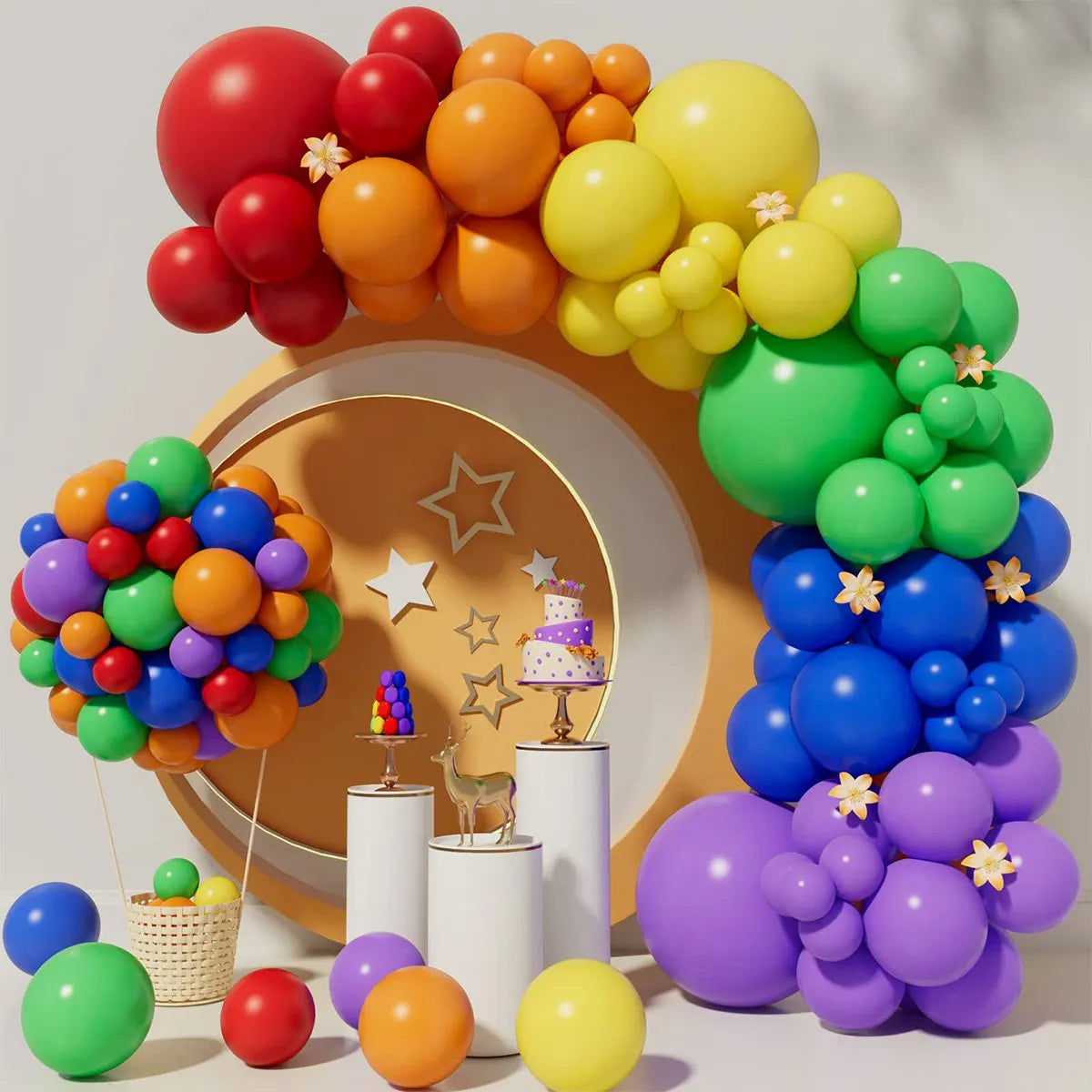 Colorful Rainbow Balloon Garland Arch Kit Balloon Garlands Luxurious Weddings