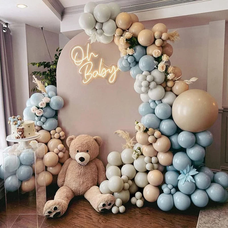 Cream Blue Beige Balloon Garland Arch Kit Balloon Garlands Luxurious Weddings