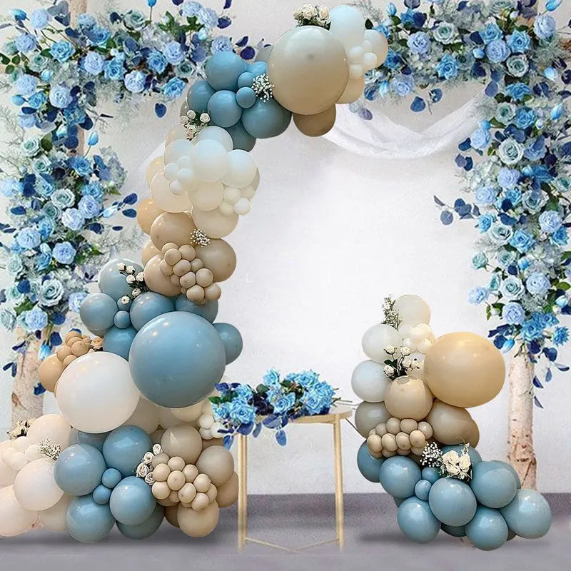 Cream Blue Beige Balloon Garland Arch Kit Balloon Garlands Luxurious Weddings