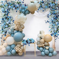 Cream Blue Beige Balloon Garland Arch Kit Balloon Garlands Luxurious Weddings