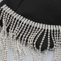 Luxury Heavy Tassel High Waist Slit Suspender Dress Formal Dress Luxurious Weddings