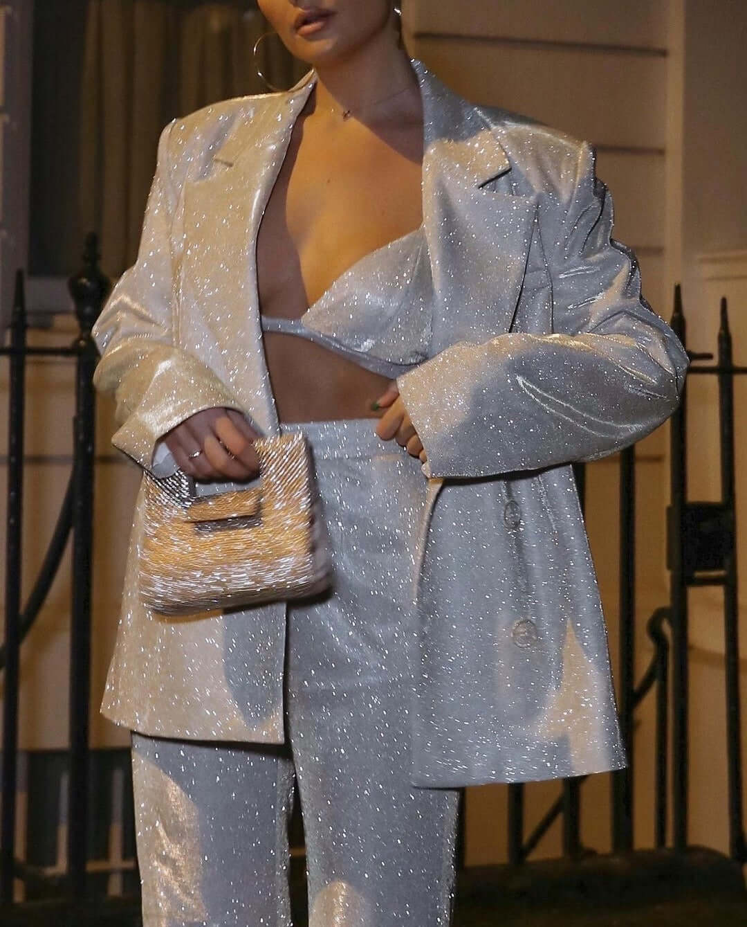 Sparkling Instagram Glitter Suit 3piece set Women's Suits Luxurious Weddings