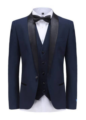 a tuxedo with a white shirt and black bow tie