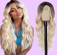Women's Long Curly Hair, Ombre Front Lace Wig Lace Front Wig Luxurious Weddings