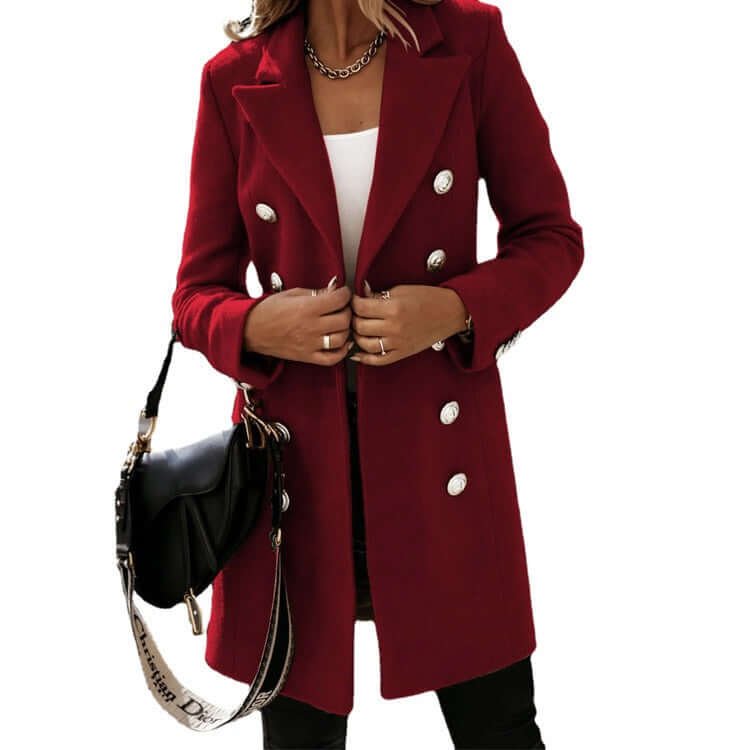Long Sleeved Double Breasted Women's Coat Women's Jacket Luxurious Weddings