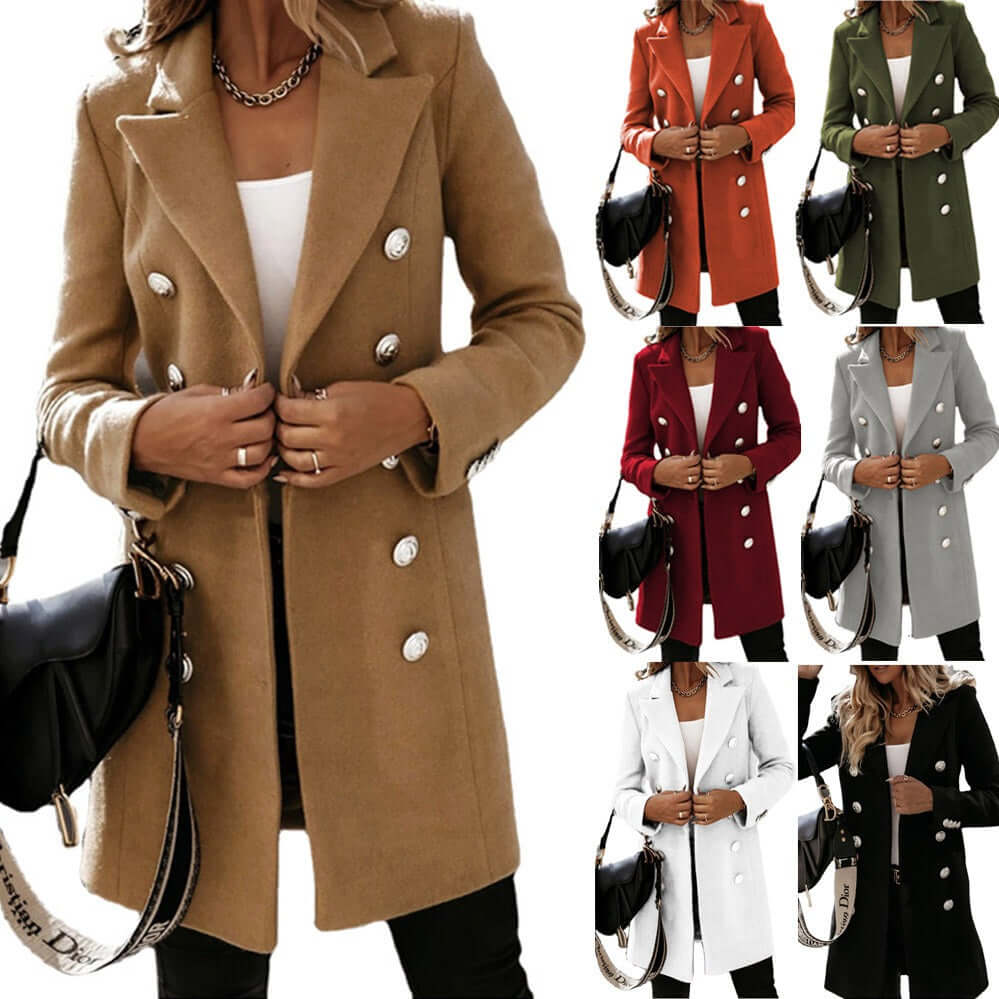 Long Sleeved Double Breasted Women's Coat Women's Jacket Luxurious Weddings