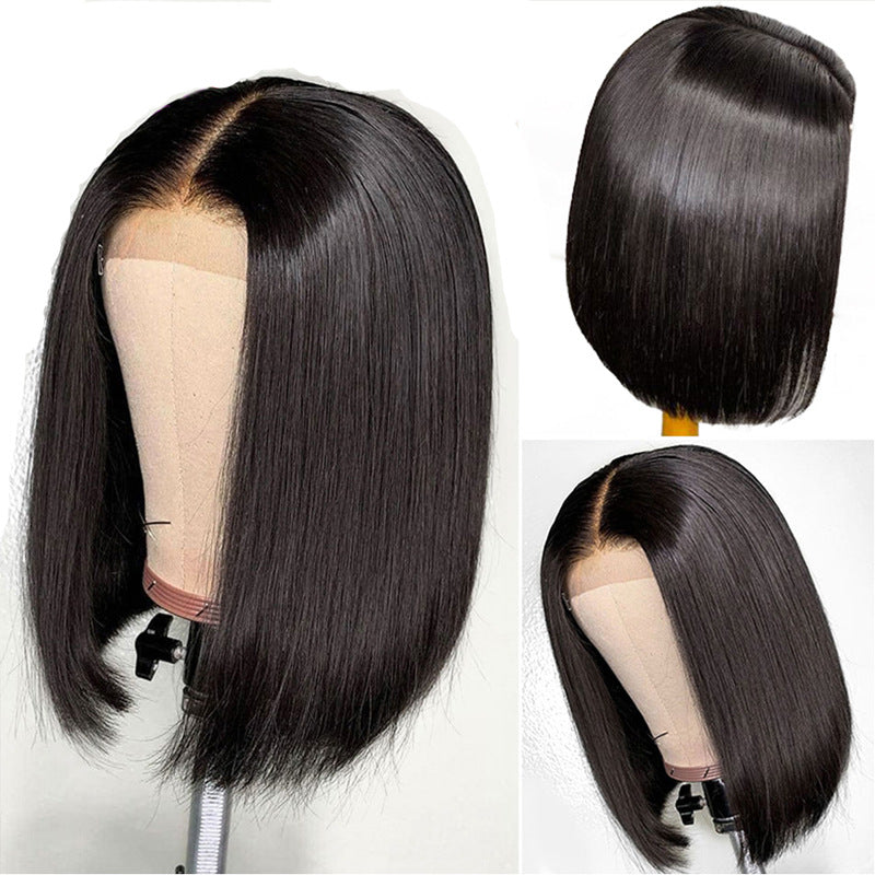 High Temperature Silk Front Lace Wig Human Hair Bob Human Hair Wig Luxurious Weddings