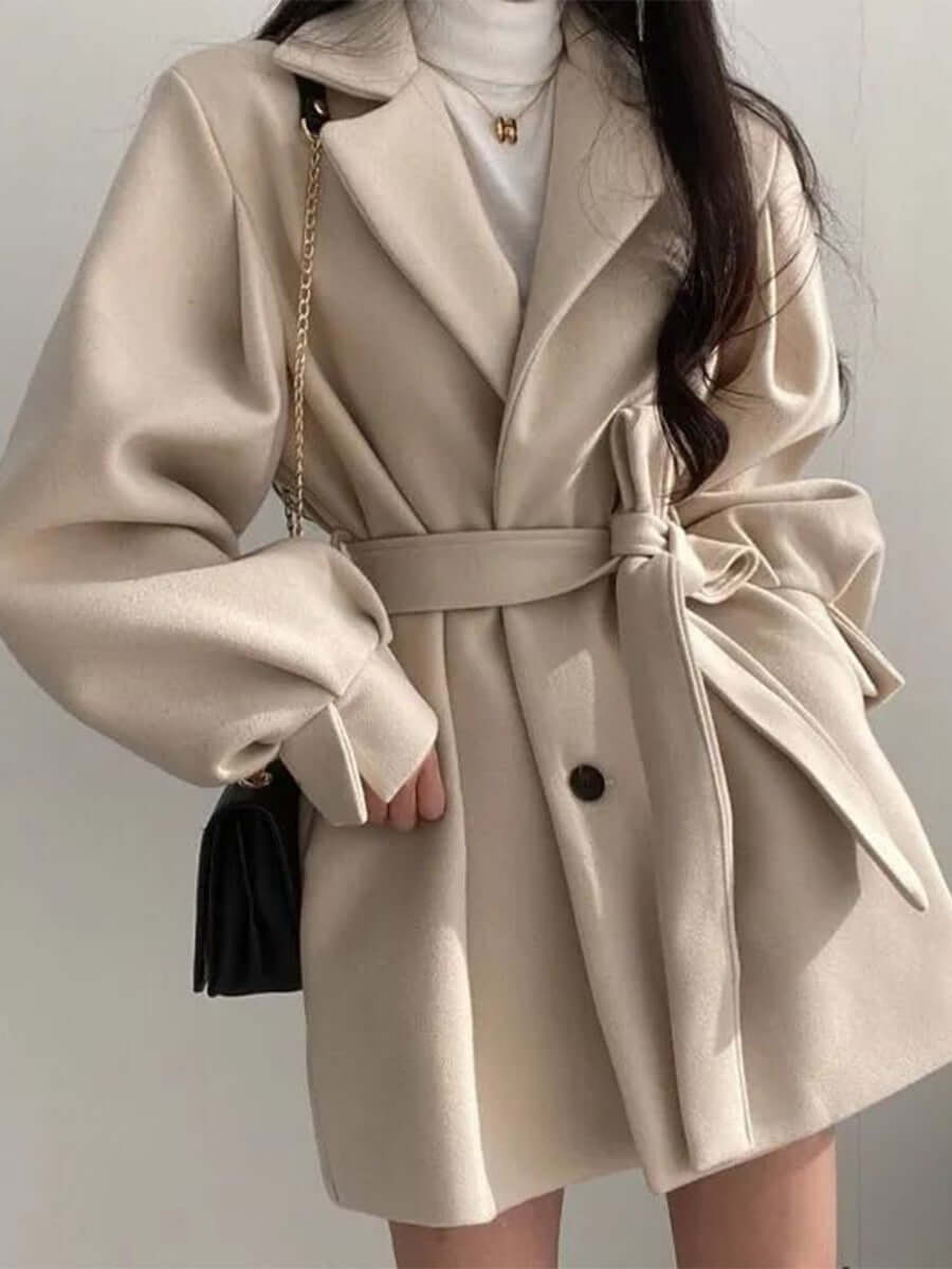 Hepburn style Woolen Coat Women's Jacket Luxurious Weddings