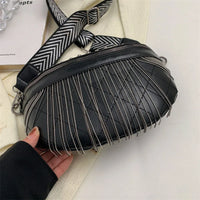 Tassel Leather Shoulder Crossbody Chest Bag