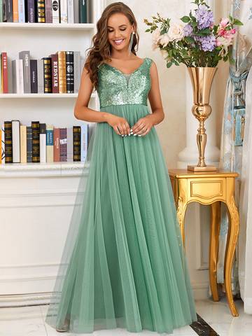 Off Shoulder Tulle & Sequin Sleeveless Evening Dress Dresses Luxurious Weddings