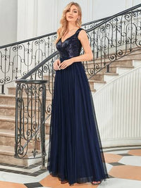 Off Shoulder Tulle & Sequin Sleeveless Evening Dress Dresses Luxurious Weddings