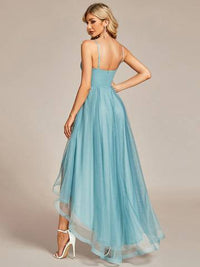 High Low Mesh Appliques Prom Dresses Prom Dress Luxurious Weddings