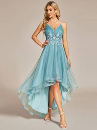 High Low Mesh Appliques Prom Dresses Prom Dress Luxurious Weddings