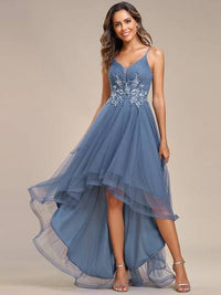 High Low Mesh Appliques Prom Dresses Prom Dress Luxurious Weddings